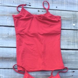 Blue Brand Tank Tops With Built In Shelf Bra